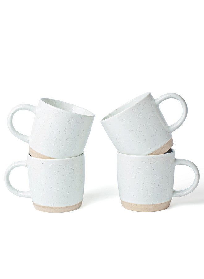 famiware Coffee Mugs for 4, 12 oz Mug Set, Dringking Cup with Handle for Coffee, Tea, Cocoa, Milk, Milkyway serise, White - Image 1