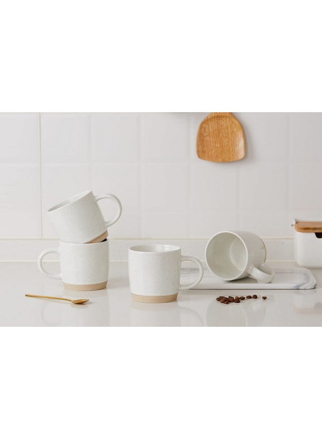 famiware Coffee Mugs for 4, 12 oz Mug Set, Dringking Cup with Handle for Coffee, Tea, Cocoa, Milk, Milkyway serise, White - Image 2