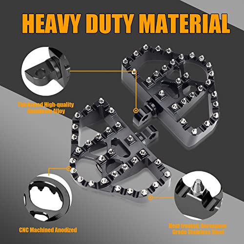 Sresk MX 360°Roating Chopper Bobber Style Offroad Mini Floorboard Footrest Boards Foot Pegs CNC Cut Front & Rear Foot Pegs Suit For H-D Harley Touring Road King Sportster 883 Dyna Softail (Black) - Image 4
