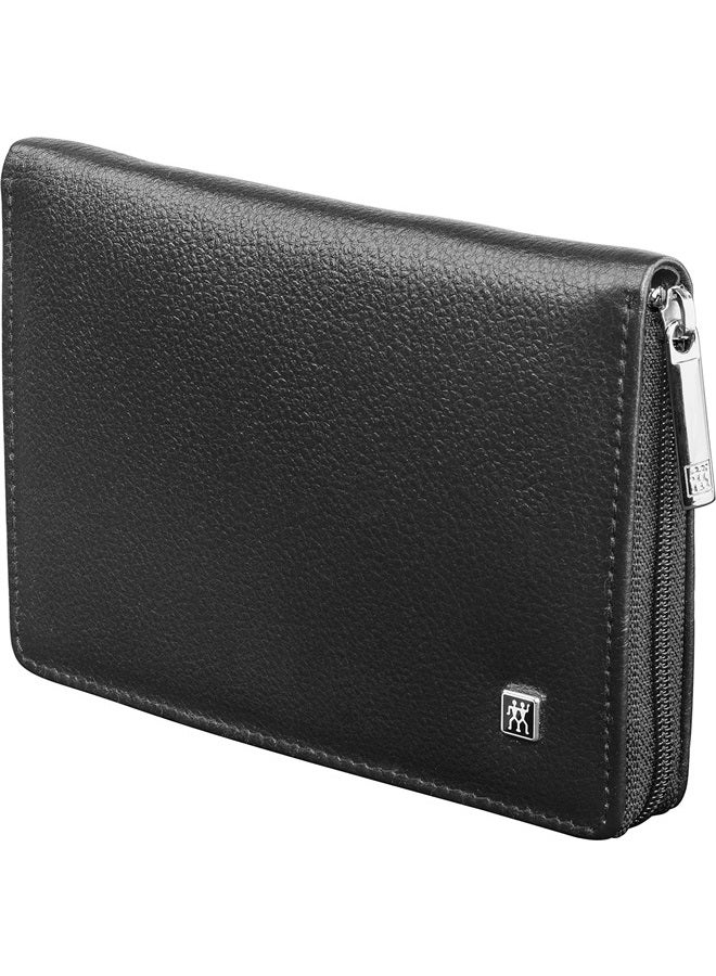 TWINOX manicure and pedicure set 8 pieces, complete set for nail care, travel size, leather, Black