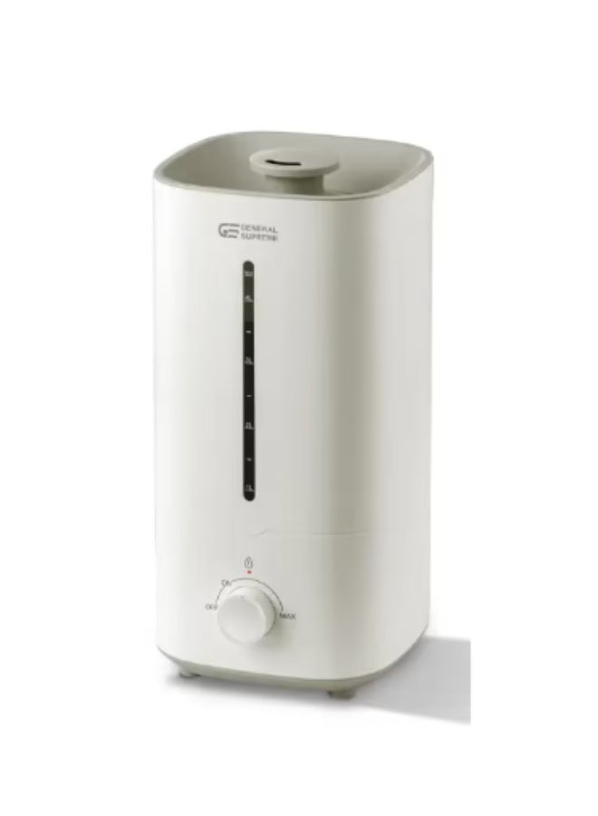 جنرال سوبريم GSHU45M ,مرطب الهواء ، سعة 4.5 لتر، ملء علوي, مقياس الرطوبة, سهل التنظيف 22 واط، أبيض