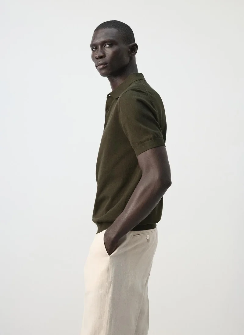 Mango Man  100% cotton fine-knit polo shirt for Men | Best Price UAE