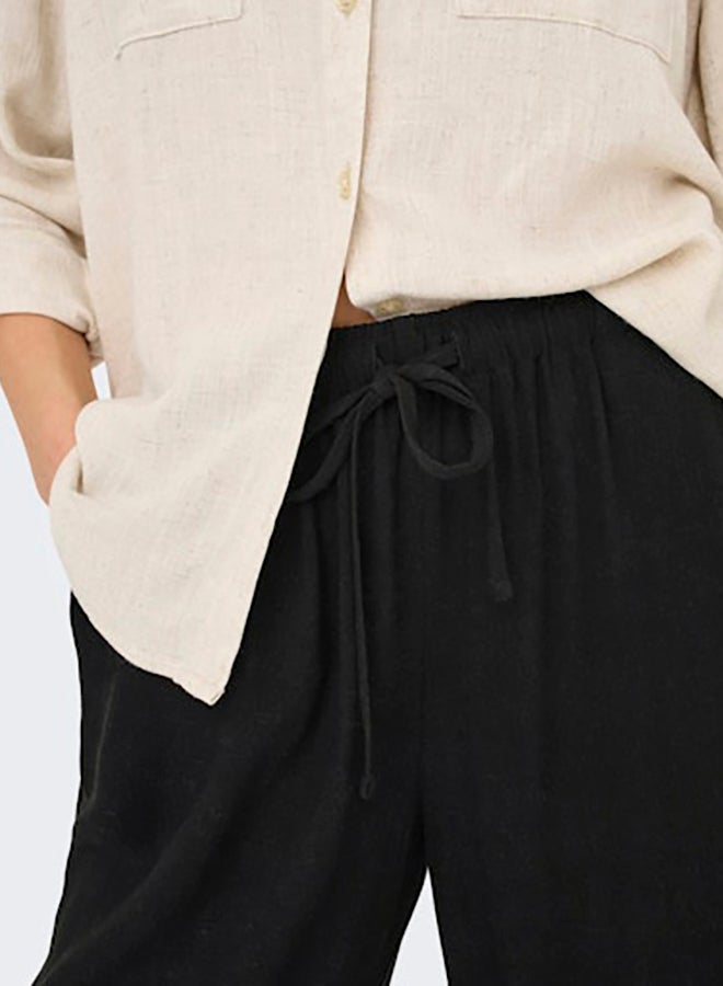 ONLY ONLY Womens Siesta Pull-Up Linen Pant  - Image 3