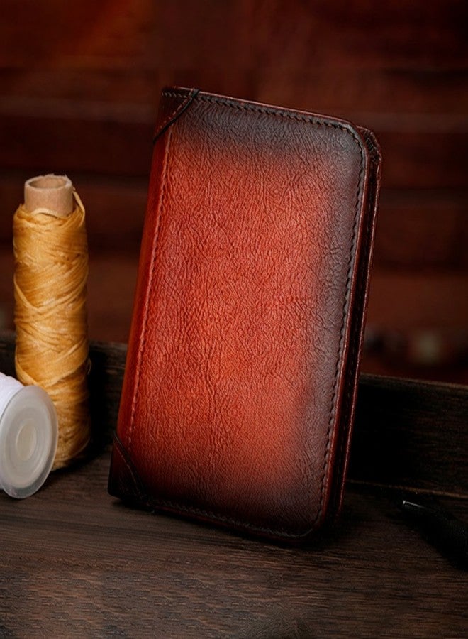 BULLCAPTAIN Men Large Capacity Genuine Leather Bifold Wallet RFID Blocking Vintage Credit Card Holder - Image 4