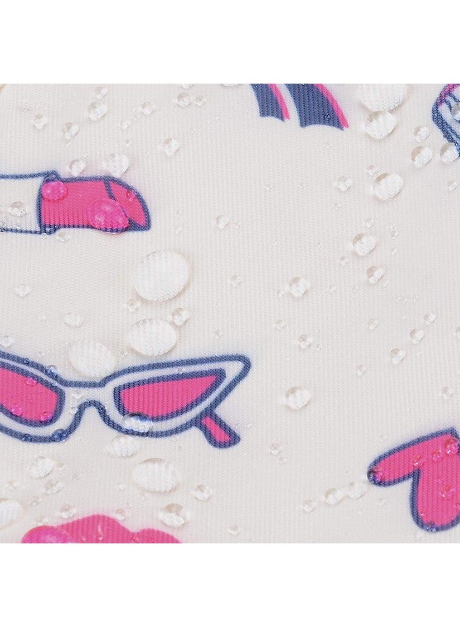 Nirvik Women's Convenient and Waterproof Multifunction Portable Lazy Travel Cosmetic Storage Makeup Organizer Toiletry Bag with Drawstrings (White Lip) - Image 5