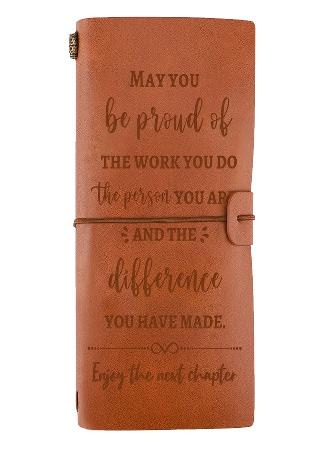 JOYKWE Engraved Leather Journal Gift for Colleagues, Coworker Gifts For Women Men Retirement Gifts, Coworker Leaving Gifts Going Away Gift for Bosss Friends Leader Retirement, Enjoy the Next Chapter Gift - Image 1