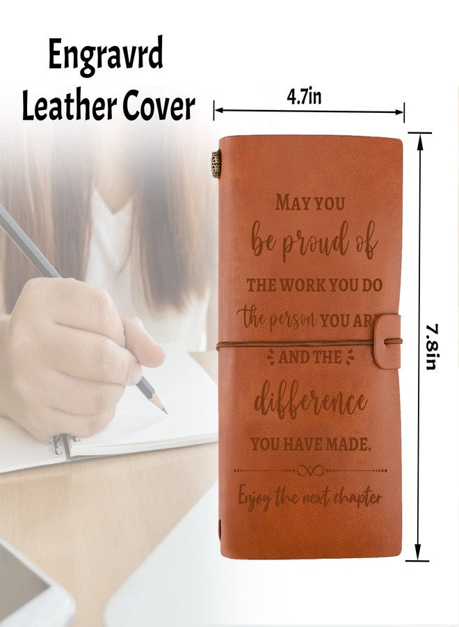 JOYKWE Engraved Leather Journal Gift for Colleagues, Coworker Gifts For Women Men Retirement Gifts, Coworker Leaving Gifts Going Away Gift for Bosss Friends Leader Retirement, Enjoy the Next Chapter Gift - Image 4