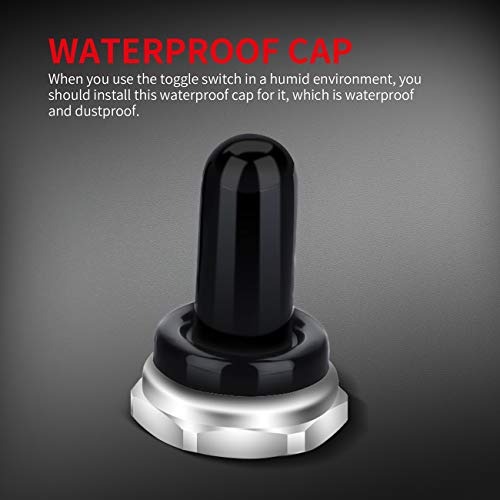 DaierTek Waterproof Toggle Switch 12V DC 30A Heavy Duty 2 Pin ON Off SPST with Weatherproof Boot Cap Cover for Auto Car Marine Boat -2 Pack - Image 4