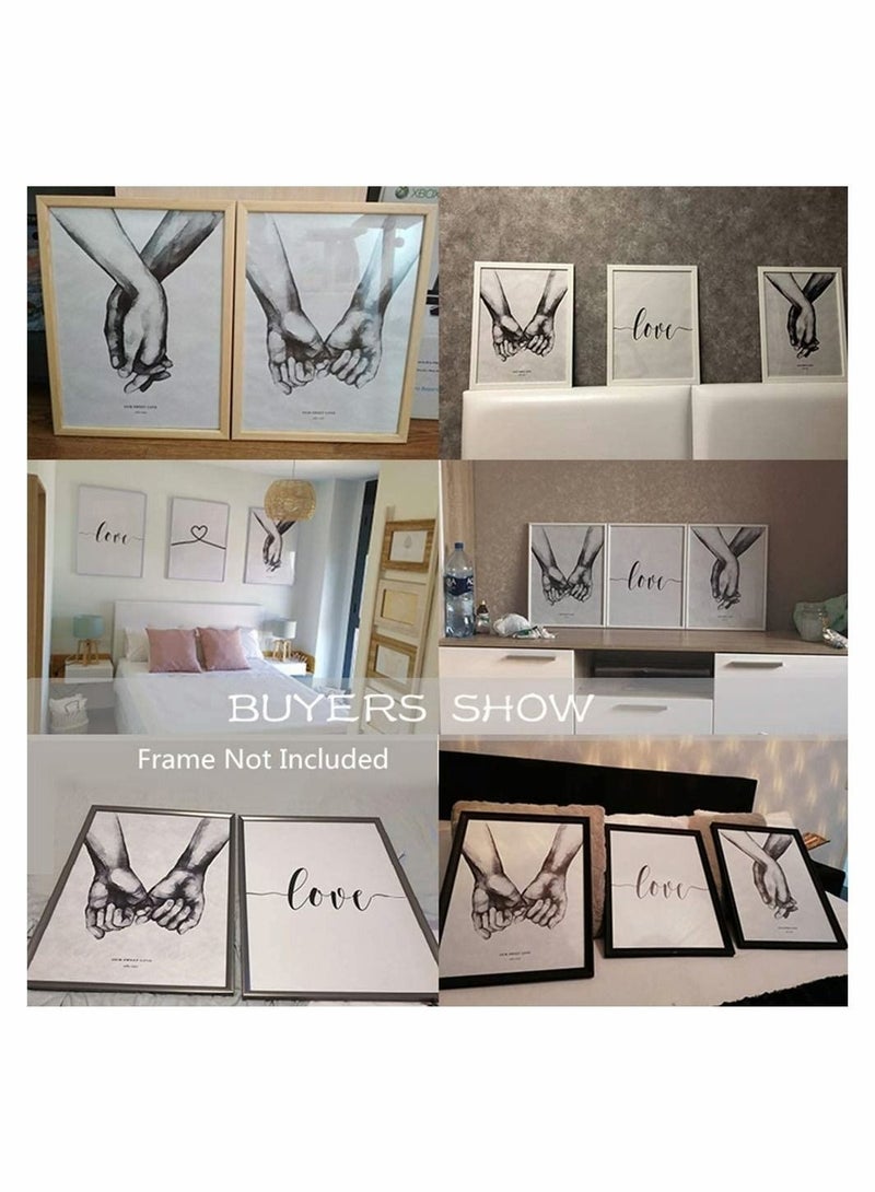 كابتن تيك Pinky Promise, Holding Hands Minimalist Abstract Line Drawing Art, Black and White Wall Art For Bedroom and Home Decor, Modern Boho Art Print Poster 8x10 Unframed Set of 4 Prints - Image 3