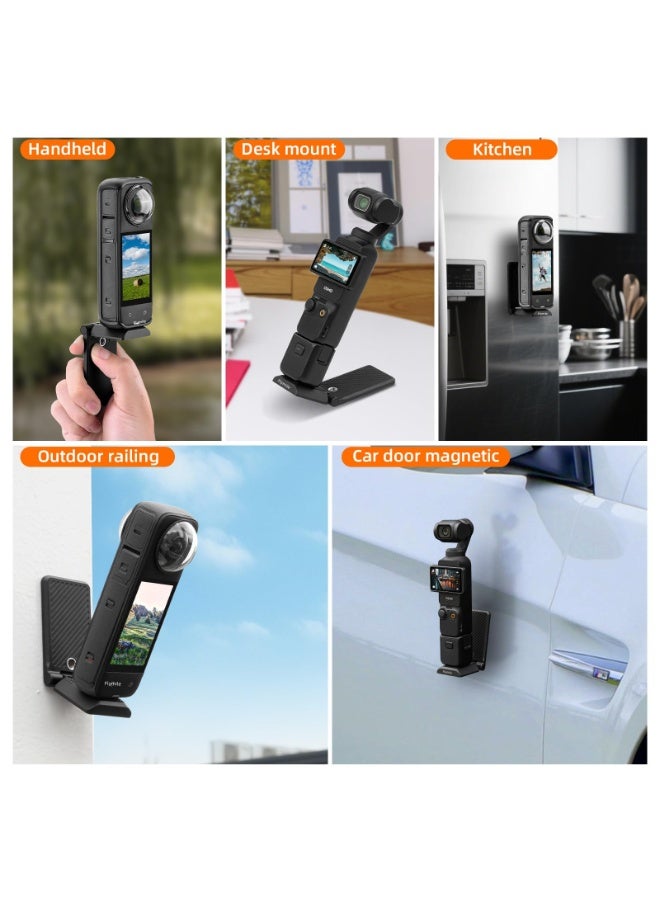 جبل مغناطيسي لـ Insta360 X5 X4 ، قاعدة حامل مغناطيس قوس L مع محولات Arca QR 1/4 "لثلاثية الأقدام ، لـ Insta360 X5 X4 X3 GO 3S / لـ DJI Pocket 3 Action 5 Pro / لـ GoPro Accessories - Image 4