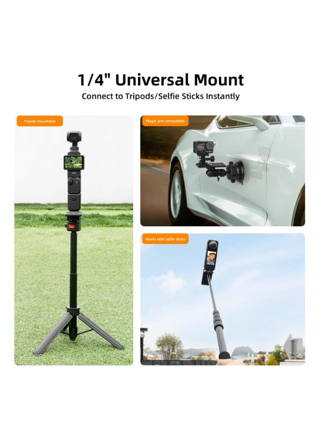 جبل مغناطيسي لـ Insta360 X5 X4 ، قاعدة حامل مغناطيس قوس L مع محولات Arca QR 1/4 "لثلاثية الأقدام ، لـ Insta360 X5 X4 X3 GO 3S / لـ DJI Pocket 3 Action 5 Pro / لـ GoPro Accessories - Image 2