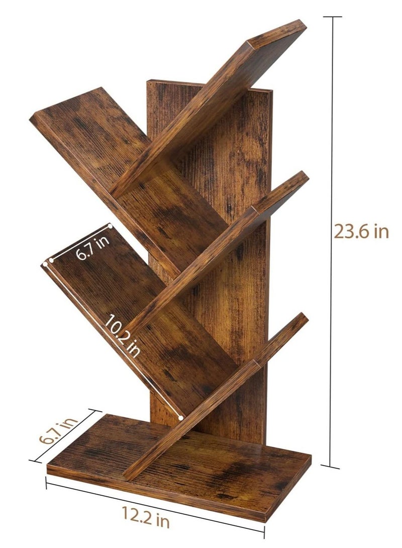 Home Gallery Tree Bookshelf 4-Tier Book Rack natural wood - Image 2