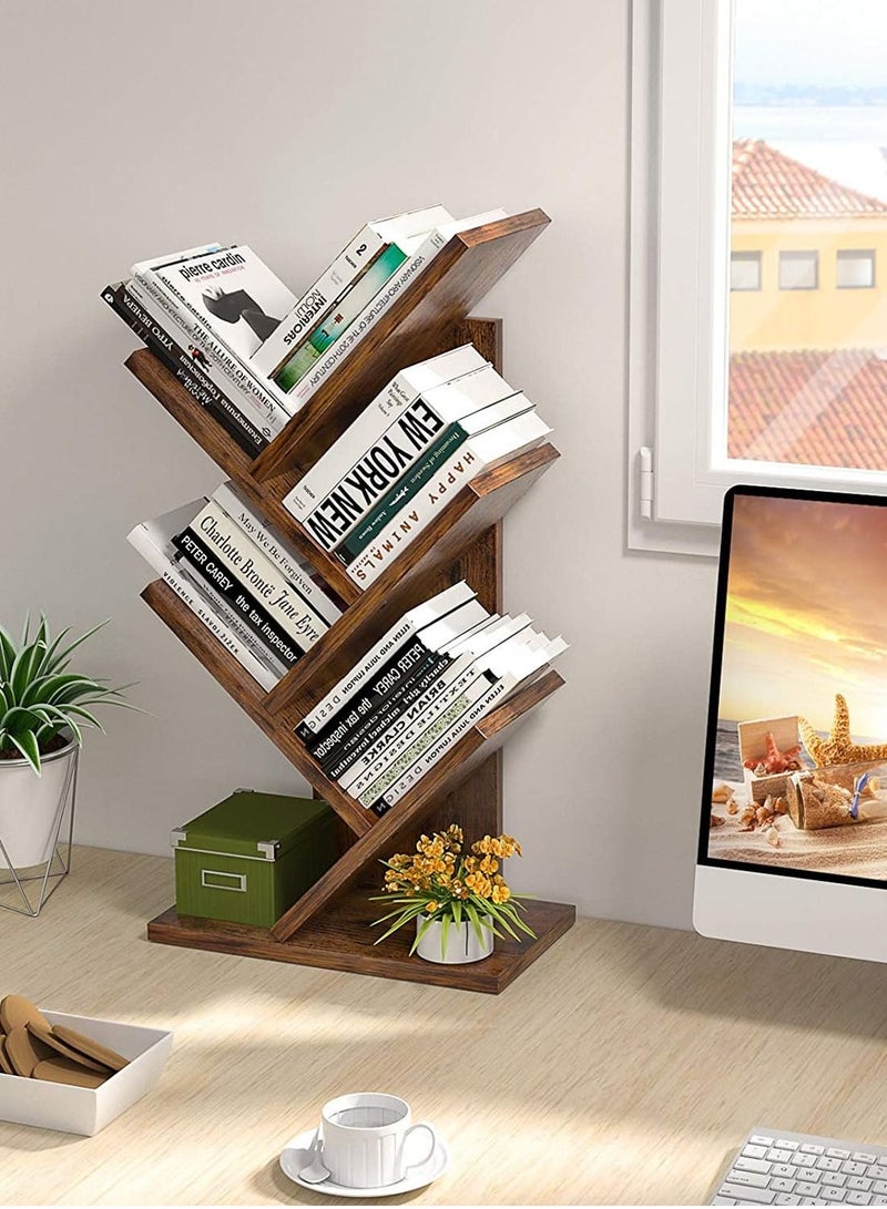 Home Gallery Tree Bookshelf 4-Tier Book Rack natural wood - Image 1