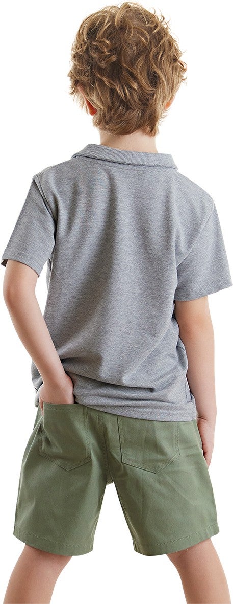Denokids Kaplan Boy Polo Neck T-Shirt Shorts Set  - Image 2