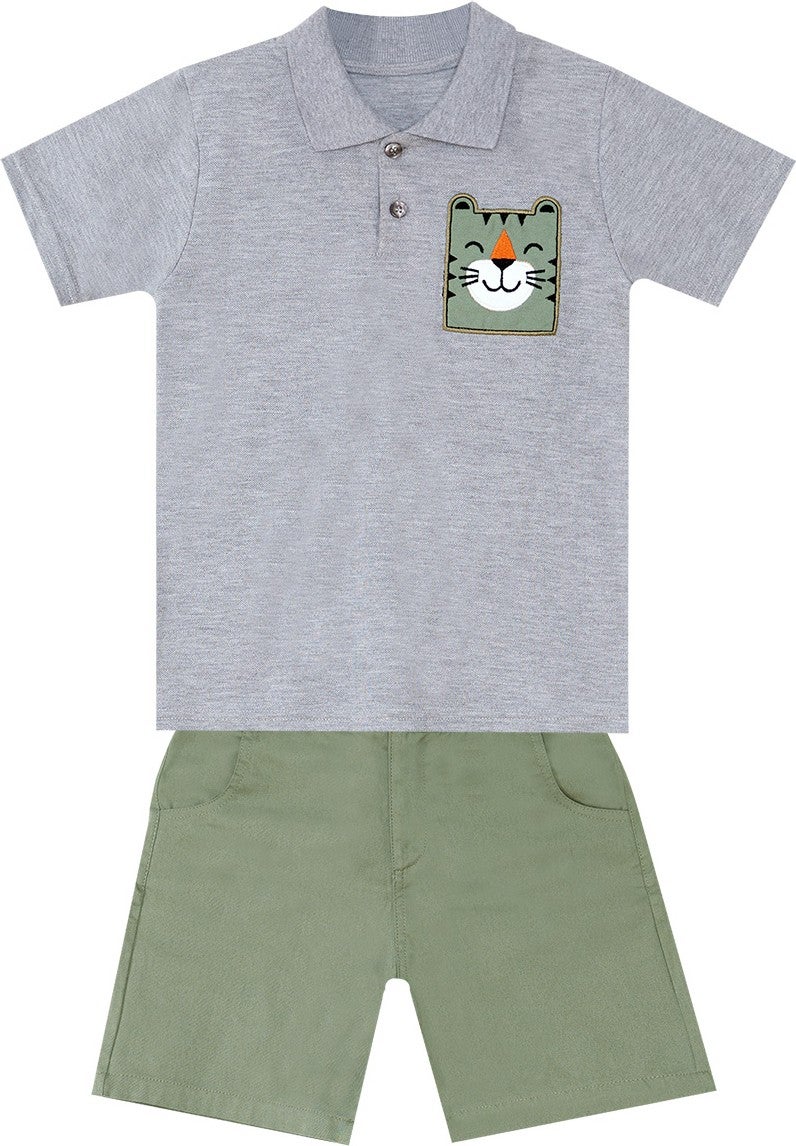 Denokids Kaplan Boy Polo Neck T-Shirt Shorts Set  - Image 3