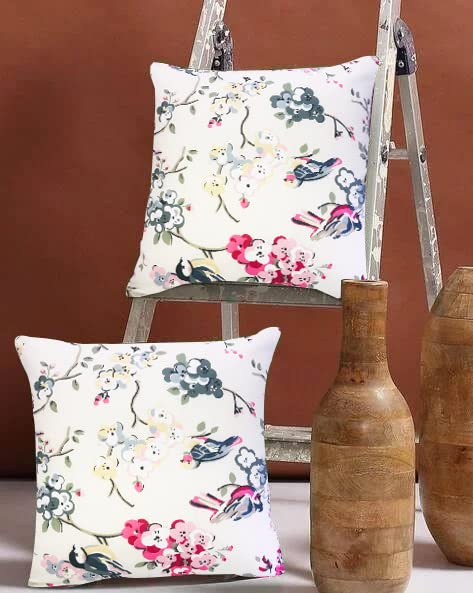 IM FAB Printed Square Cotton Cushion Cover (24X24 inch, Pink) -Set of 2 pcs - Image 5