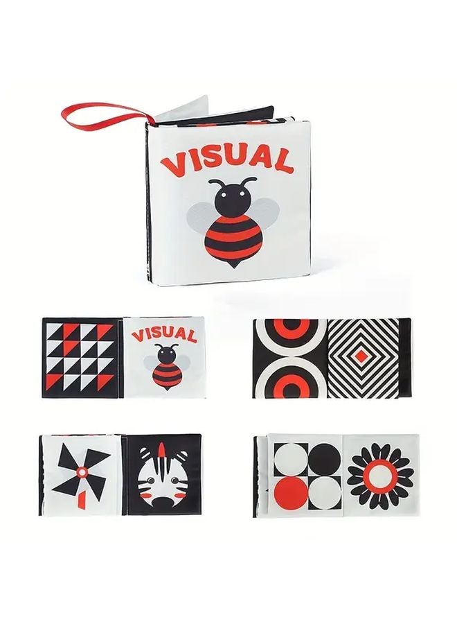 Interactive 4 Page Cloth Book For Early Learning Animals Fruits Numbers Shapes Visual - Image 1
