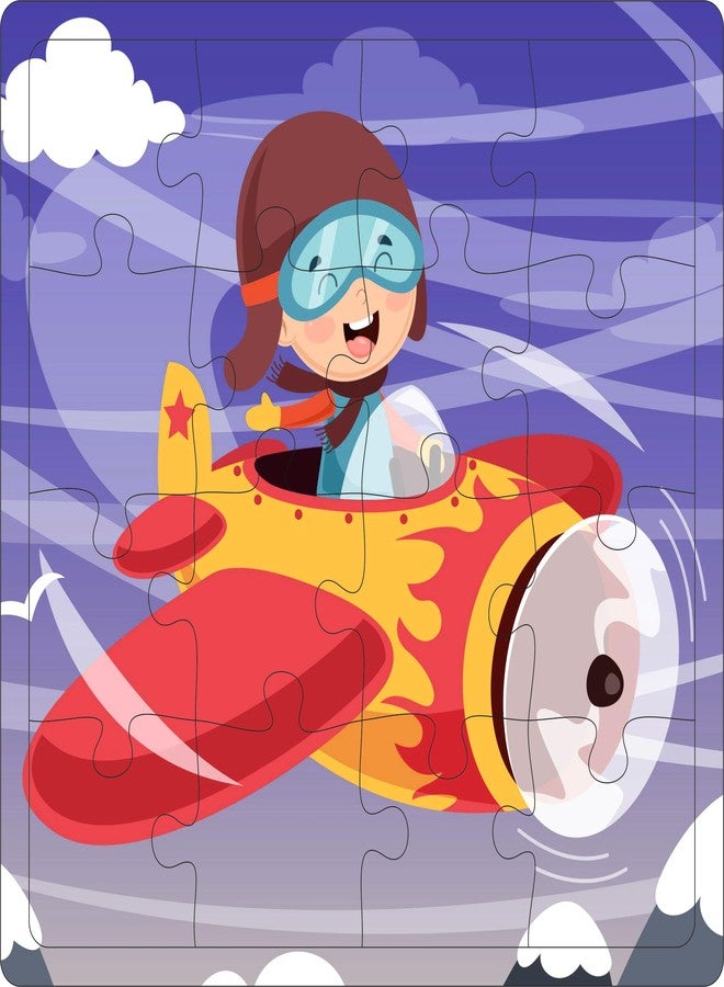 Fiddlys Fiddly's 16-Piece Wooden Jigsaw Puzzles for Kids Ages 3+, Double Layered Wooden Puzzles with Bright Front & Back Print (Vehicles World Pack of 4) - Image 4