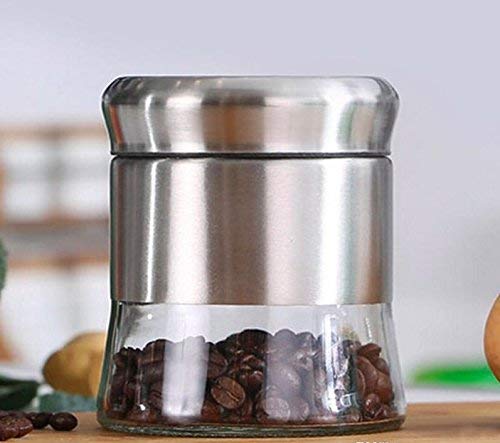 WRINGO Steel Cover Window Clear Glass Jars, Pantry Organizers Containers for Kitchen Storage Food Spices Canister with Airtight Lid Container Organizer, Tea Coffee & Sugar (H4082-350ML, Set of 6) - Image 3