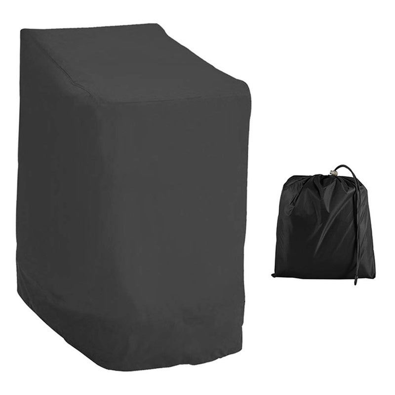 LoveStory Waterproof 210D Oxford Fabric Garden Chair Cover, Stackable Chair Cover with Armrests Outdoor Weatherproof 114 x 85 x 65 cm (Black)