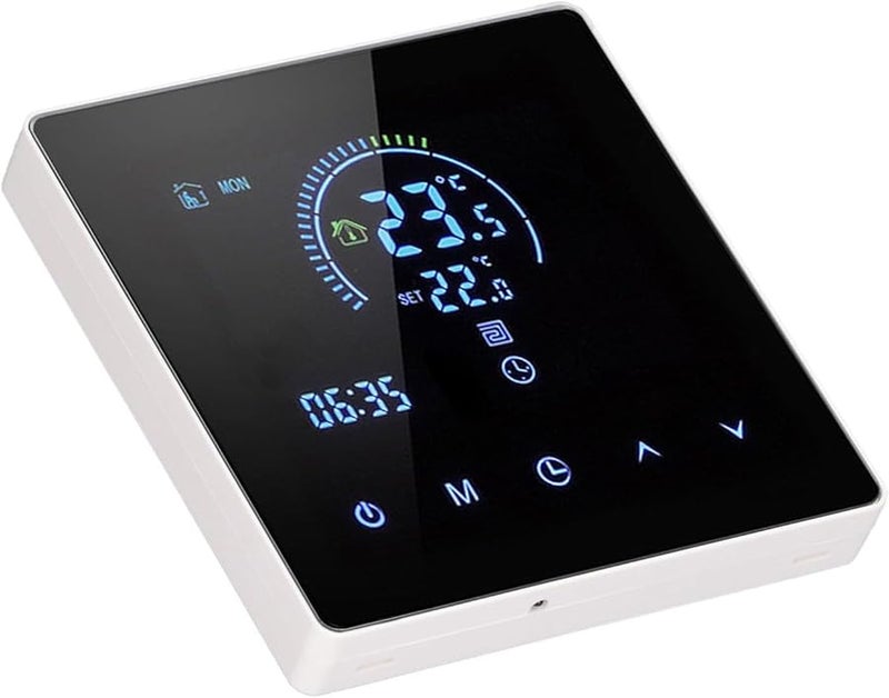 منظم الحرارة الرقمي القابل للبرمجة بشاشة LCD ذكية بيضاء للمنزل والمكتب والفندق، يعمل بجهد 90V إلى 240V لمكيفات الهواء - Image 5