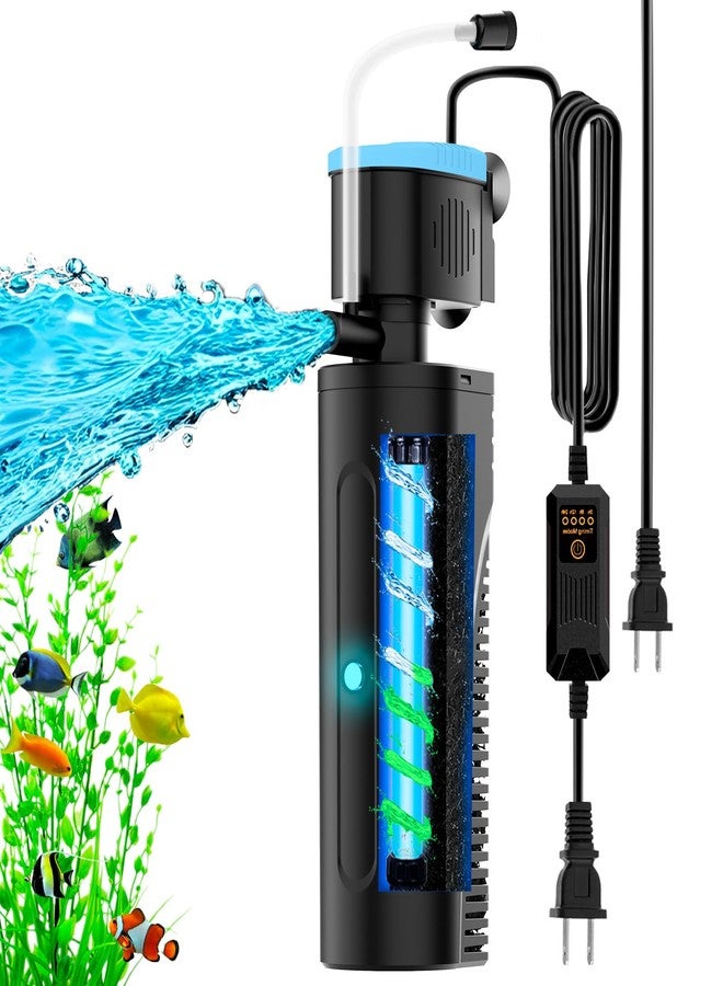 VCRAZE Aquarium Filter | U-V Fish Tank Filter for Green Water Cleaning | U-V Clarifier with Timer | Aeration & Rainfall Mode | Turtle Tank Filter | Submersible Pump with Filter | for 20-70 Gallons - Image 1