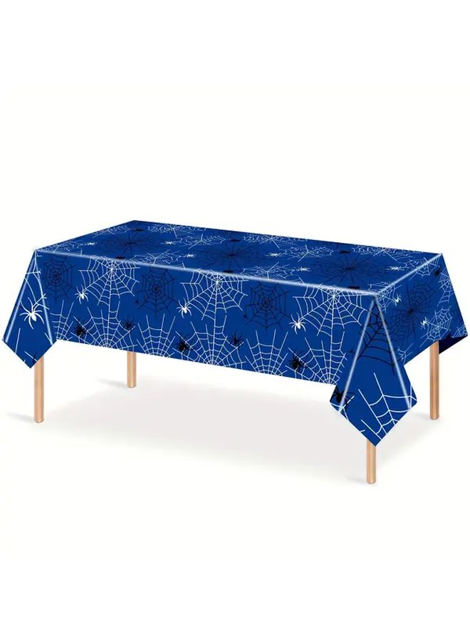 A 108x180 Set Of Two Spider Web Tablecloths Red And Blue Superhero Party Decorations Suitable For Birthday And Halloween Themed Tables Easy Clean Supplies Event - Image 5