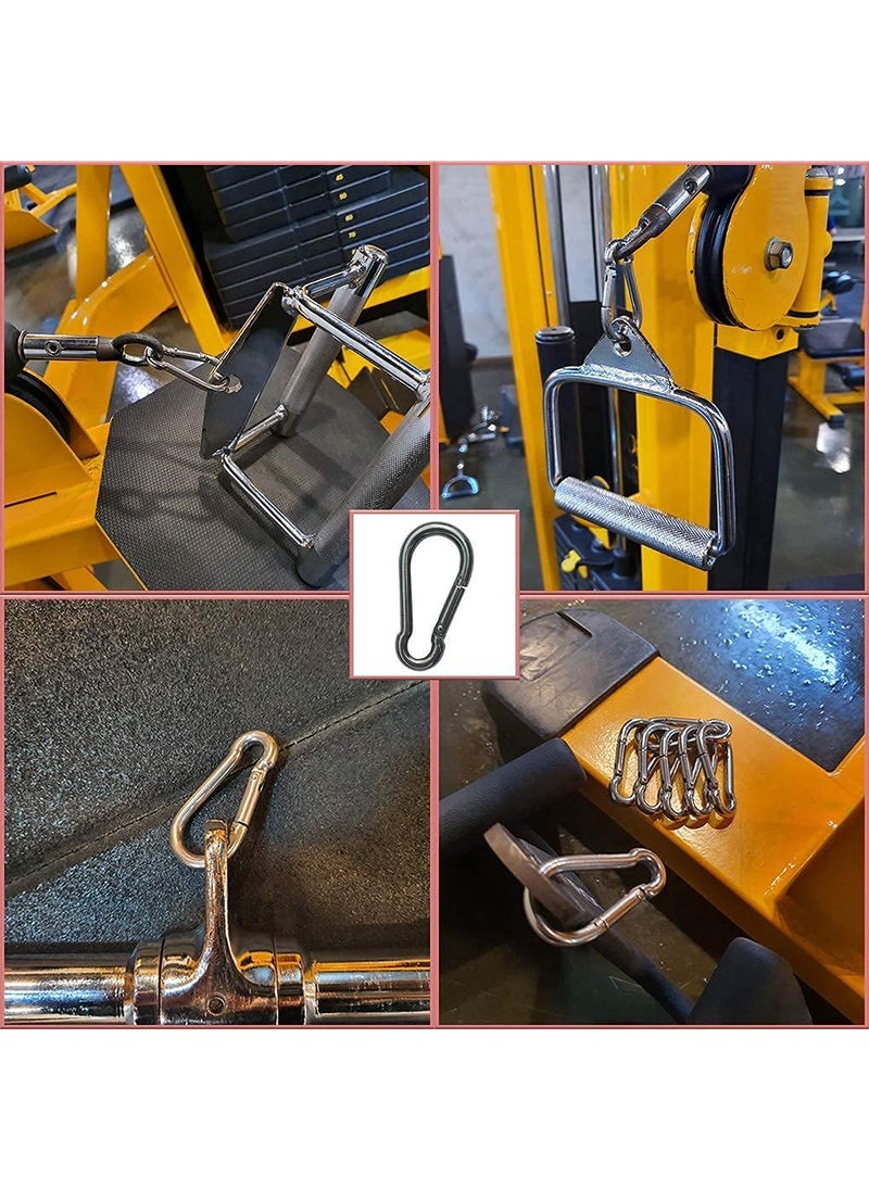 Caneuf Caneuf Stainless Steel Snap Hook Heavy Duty Safety Lock Cable Attachment for WeightLifting Mountain Climbing Gym and Home 8 MM Metal Carabiner for Everyday Use Multipurpose Silver Pack of 2  - Image 4