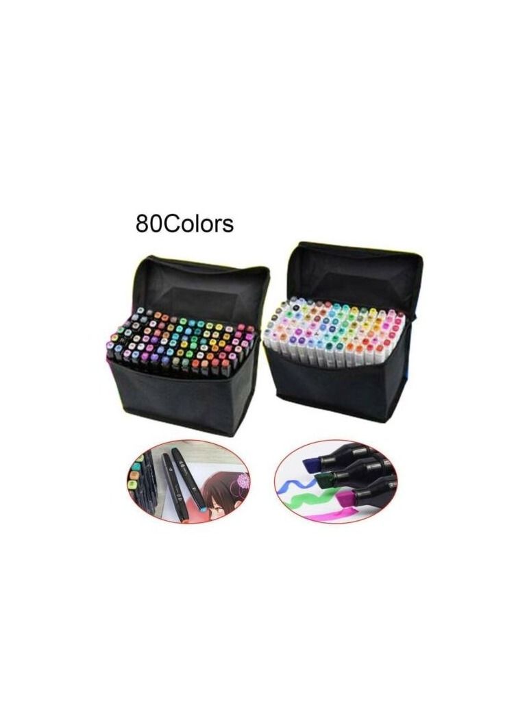 80-Piece Dual Tip Markers Multicolour - Image 1