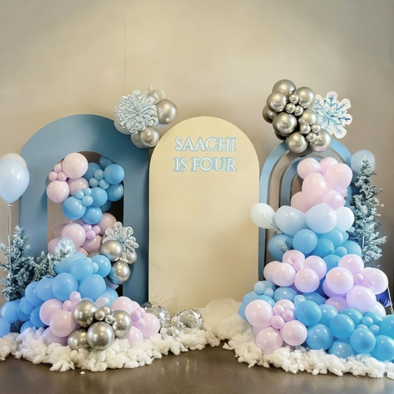 Froova Blue Purple Silver Balloon 12 Inch Winter Wonderland Balloon Clear Snowflake Latex Party Balloons for Merry Christmas Xmas Snow Winter Baby Shower Princess Holiday Birthday Party Decorations - Image 4