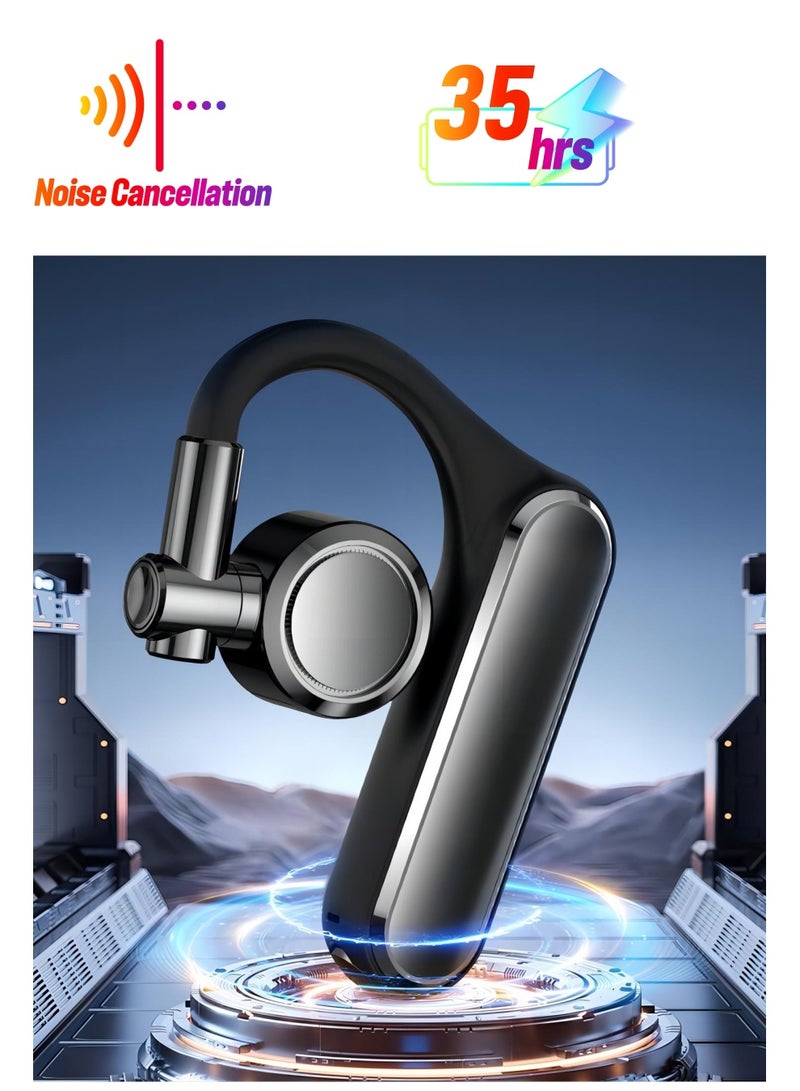 كابتن تيك Bluetooth earpiece V5.4 Single Ear Bluetooth Headset, with Noise Cancellation and Microphone Compatible, Talk time of 35 Hours Bluetooth Phone Headset, Available for iPhone and Android. (Z8) - Image 1