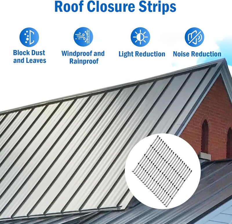 Sthovd 9 in Inside Classic Rib Profile Foam Closure Strips for Metal Roofing R Panels - 3 FT Long (20 Pcs) - Image 3