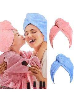 SHOWAY 2 Pack Microfiber Hair Towel Wrap Magic Quick Dry Drying Turban For Women  - Image 1