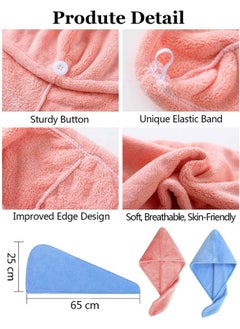 SHOWAY 2 Pack Microfiber Hair Towel Wrap Magic Quick Dry Drying Turban For Women  - Image 3