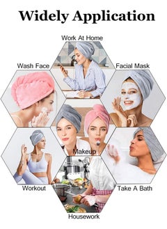SHOWAY 2 Pack Microfiber Hair Towel Wrap Magic Quick Dry Drying Turban For Women  - Image 5