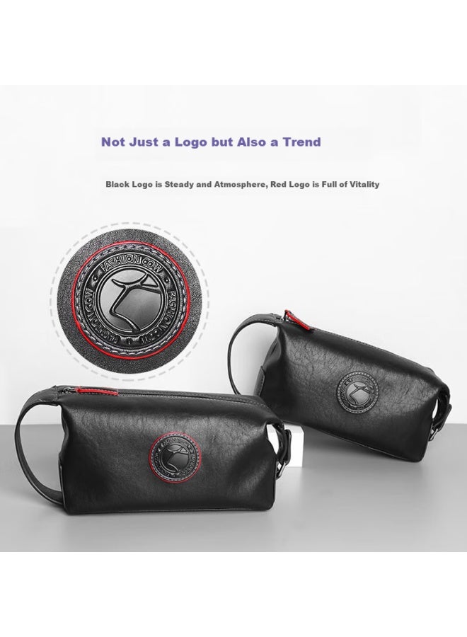 Cow Men'S Handbag, Trendy And Stylish Clutch, Fashionable Casual Large Handbag, C-9821, Red Label - Image 5