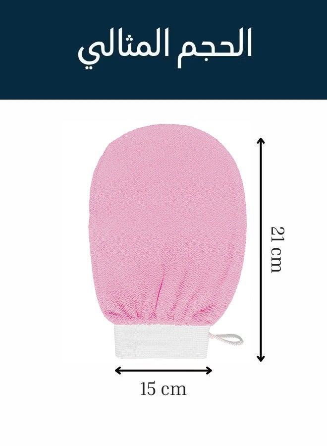 Korean loofah for cleansing and exfoliating skin, adhesive shower gloves for making Moroccan baths at home, pink and purple-2pcs  - Image 2