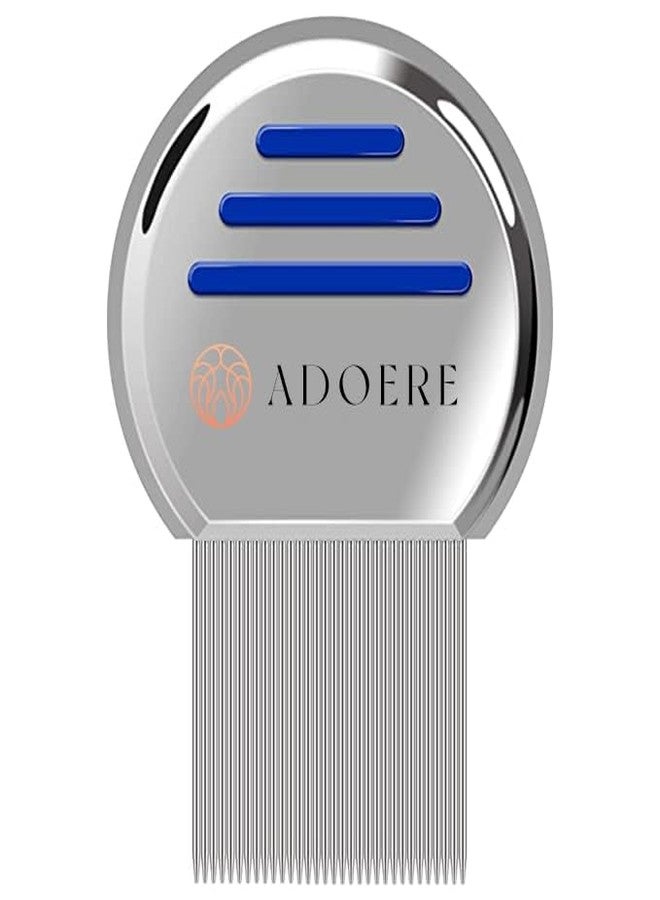 ADOERE مشط ADOERE المصنوع من الفولاذ المقاوم للصدأ لعلاج القمل والصئبان، مشط لإزالة قمل الرأس - Image 1