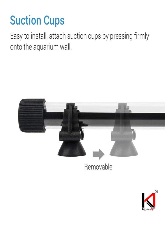مصباح LED لحوض السمك من KickAt | مصباح LED مقاوم للماء وقابل للغمر بتقنية RGB مع أكواب شفط | إضاءة تحت الماء موفرة للطاقة وساطعة لأحواض أسماك المياه العذبة والمالحة (18 واط، 30 سم) - Image 2