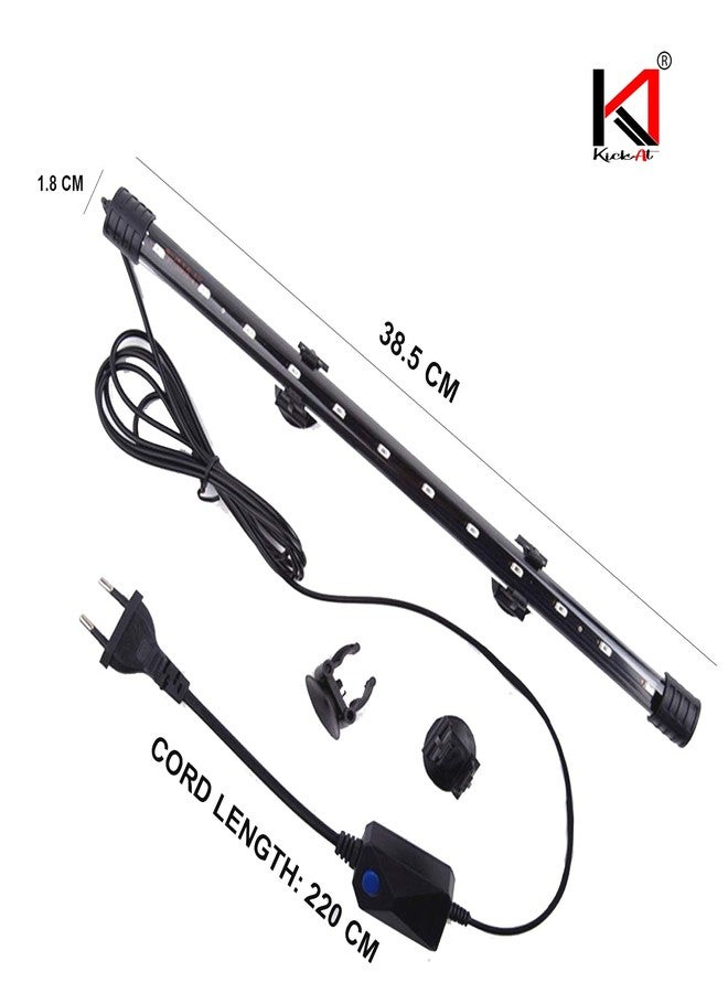 مصباح LED لحوض السمك من KickAt | مصباح LED مقاوم للماء وقابل للغمر بتقنية RGB مع أكواب شفط | إضاءة تحت الماء موفرة للطاقة وساطعة لأحواض أسماك المياه العذبة والمالحة (18 واط، 30 سم) - Image 4