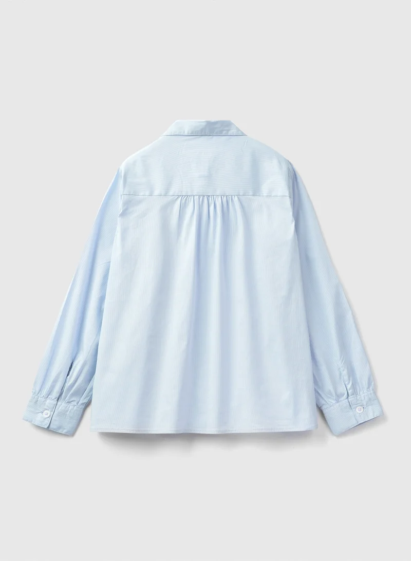 يونايتد كولورز أوف بينتيون Shirt With Rouches On The Yoke