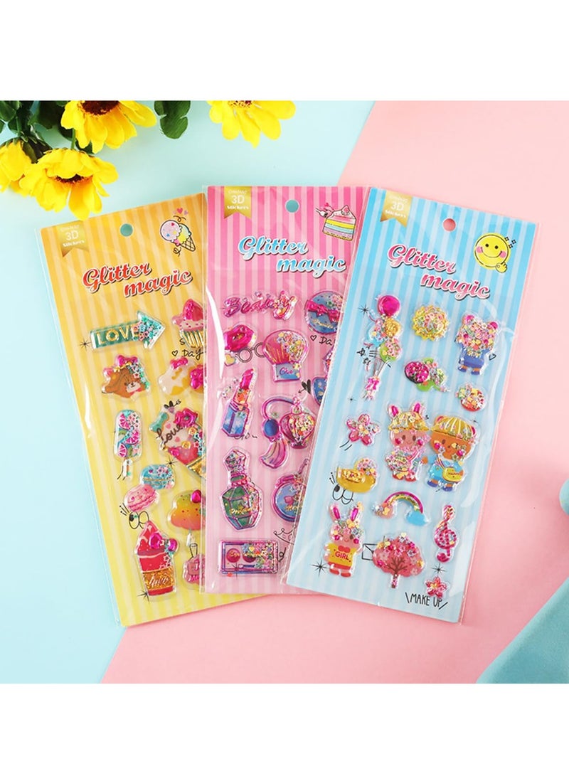 ECVV ECVV 3D Puffy Stickers for Kids - 120+ Fun Stickers in 12 Sheets for Crafts Scrapbooking & Gifts – Featuring Smiles Cartoon Animals Juice Candy Clothes (Random Packing) - Image 2