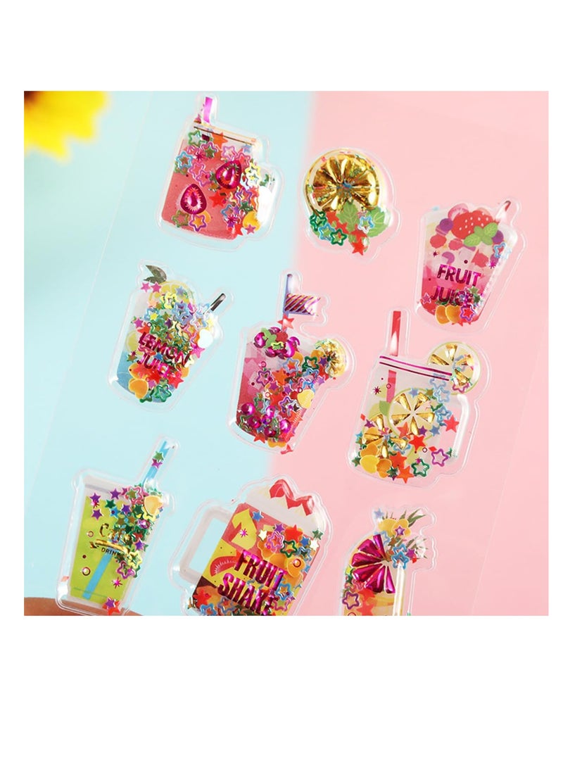ECVV ECVV 3D Puffy Stickers for Kids - 120+ Fun Stickers in 12 Sheets for Crafts Scrapbooking & Gifts – Featuring Smiles Cartoon Animals Juice Candy Clothes (Random Packing) - Image 3