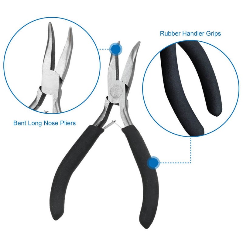 انزيوس حلقات القفز Anezus لمستلزمات صناعة المجوهرات مع كماشة حلقة القفز (1200 قطعة من الفضة الباهتة والفضة الساطعة) - Image 5