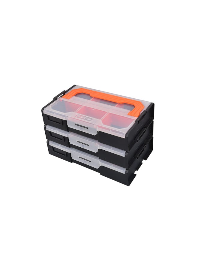 Tactix 3-Piece Mini Interlock Tool Organizer Black and Orange 18 x 26 x 16.8 cm 320081WH