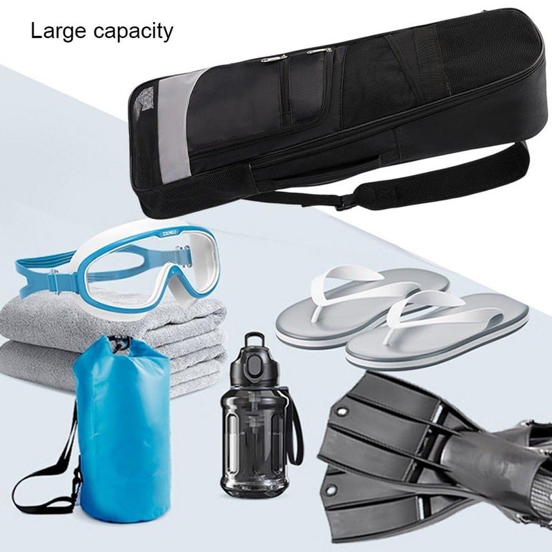 Fopytu Snorkeling Diving Gear Bag with Shoulder Strap - Fits Fins, Snorkel, Mask - Polyester Mesh, Large Capacity, for Diving and Swimming - Image 4