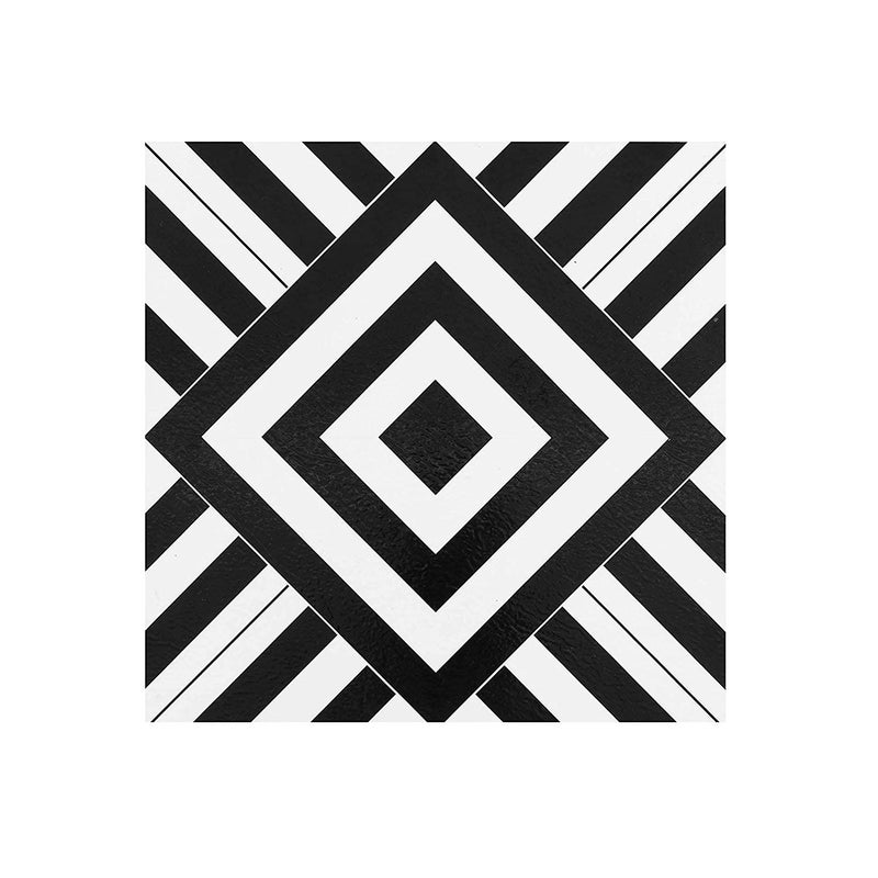 Retro Self Adhesive 12Inch Vinyl Floor Tiles 20 Tiles 12 x 12 Geometric Pattern Peel Stick DIY Flooring for Kitchen Dining Room Bedrooms Bathrooms by Achim Home Decor