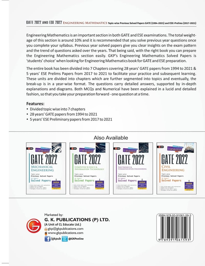 GATE 2022 & ESE Prelim 2022 - Engineering Mathematics - Topic-wise Previous Solved Papers  - Image 2
