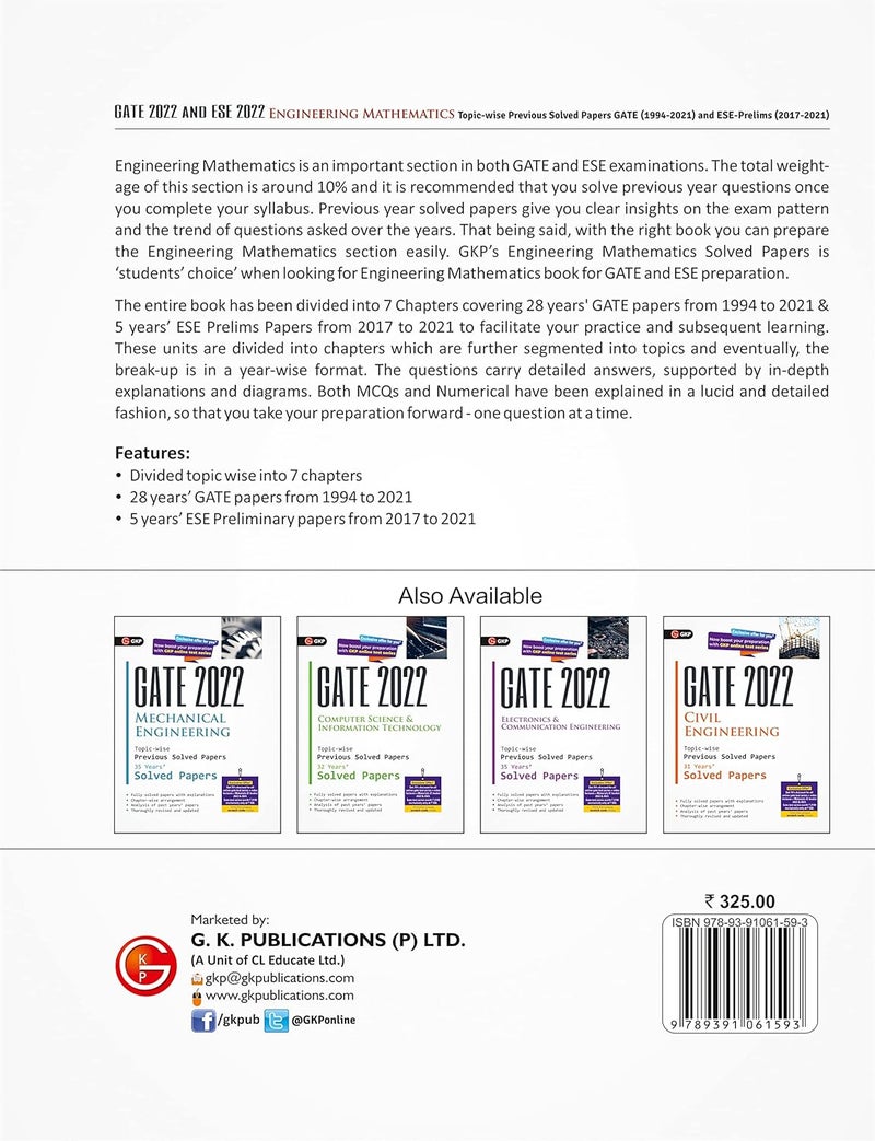 GATE 2022 & ESE Prelim 2022 - Engineering Mathematics - Topic-wise Previous Solved Papers  - Image 3