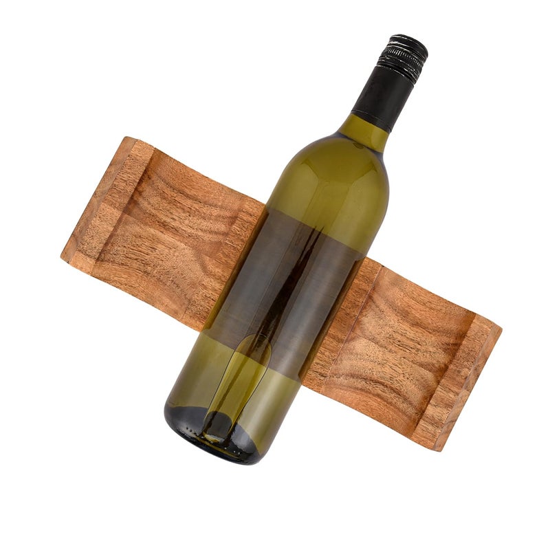 EDHAS Tabletop Wine Racks Acacia Wood Countertop Cabinet Wine Holder Wine Storage Shelf for Kitchen Bar, Pantry, Wine Cellar, Basement (12" X 4" X 1") - Image 4